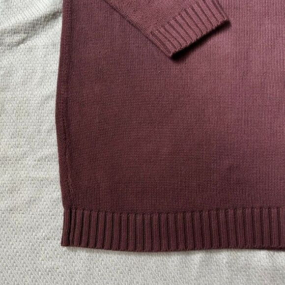 Men's L.L. Bean XXL Tall V-Neck‎ Sweater Burgundy Brown Purple Knit Cotton - Picture 11 of 13